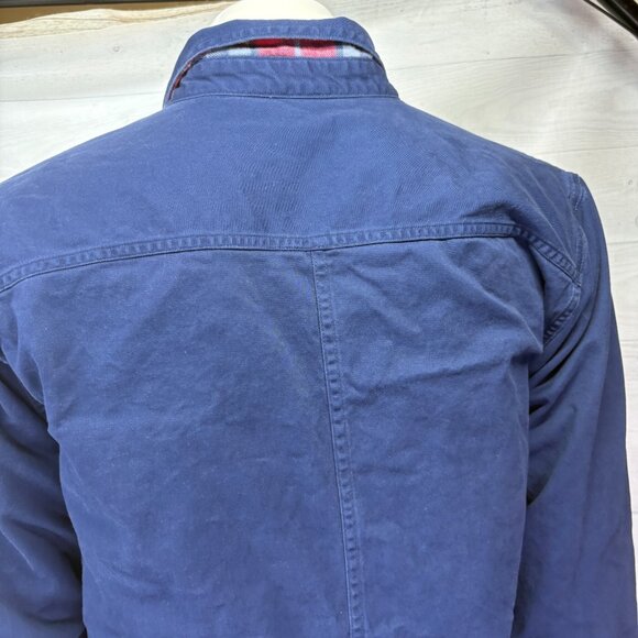 Lands End Mens Flannel-Lined Hurricane Shirt Navy Blue Traditional Fit Size L - Picture 8 of 13